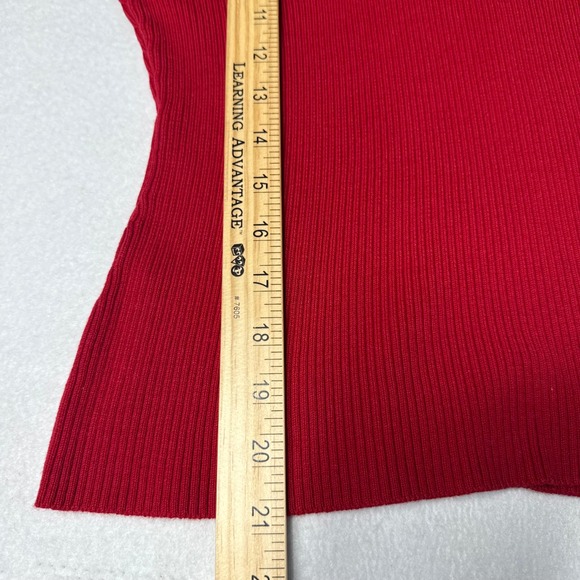 Vintage Casual Corner Turtleneck Sweater Women Sz M Red Ribbed Knit Top Gilmore - Picture 6 of 6